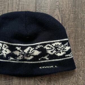 Vintage 90s O’Neil Flower Floral Skate Surf Ski Beanie Skullcap Hat Cap